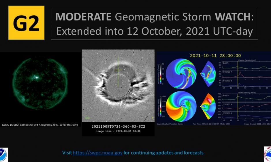 Impacto de la tormenta solar magnética sobre la Tierra