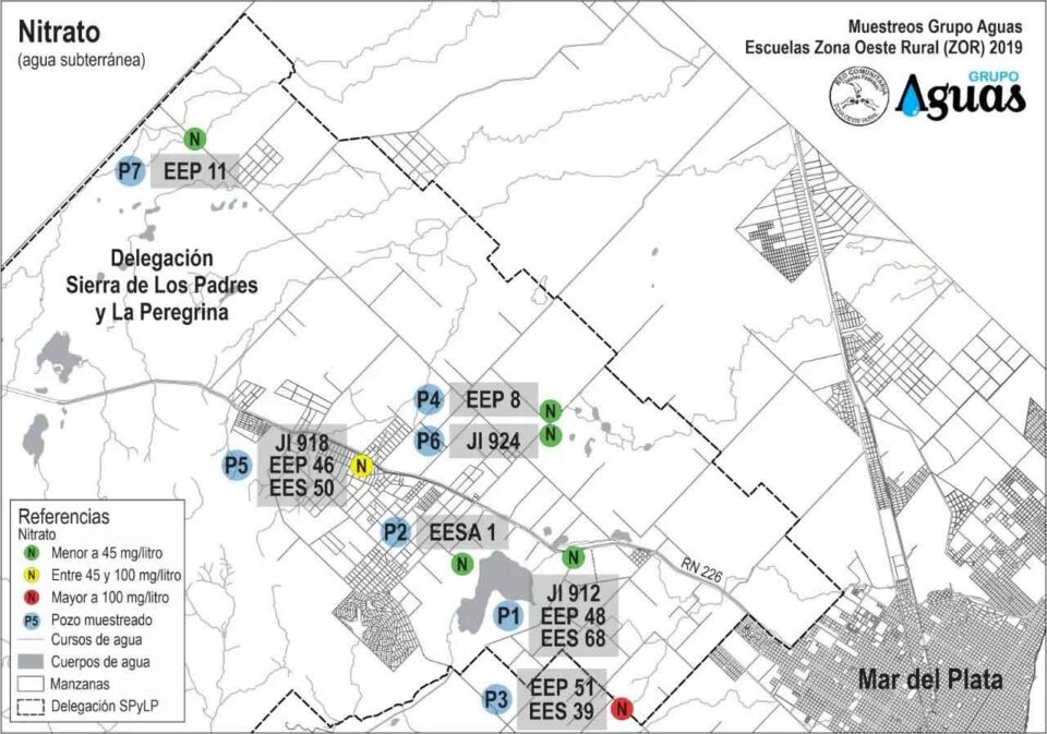 Detectan glifosato y otros contaminantes en el agua de cuatro escuelas de Mar del Plata