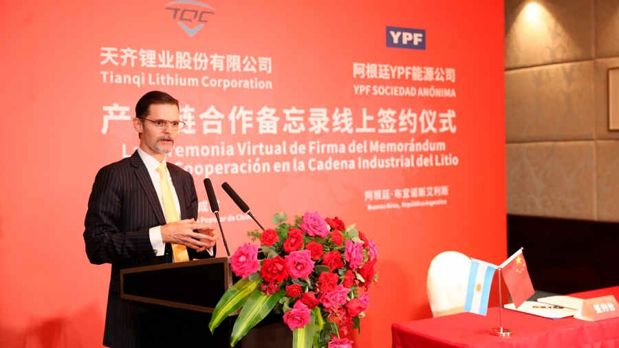 YPF industrializará el litio junto a una empresa china