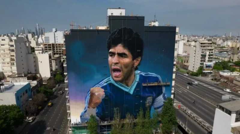 El imponente mural de Lionel Messi con la Selección Argentina 