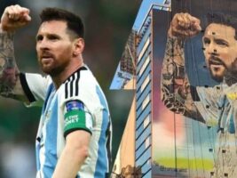 El imponente mural de Lionel Messi con la Selección Argentina